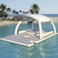 Grand parasol gonflable en PVC pour bar aquatique et canapé, idéal pour les fêtes fluviales et le divertissement