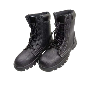 HBB0105 Botas Tácticas Largas de Cuero Genuino de Vaca, Personalizadas, Color Negro, con Superficie Grabada, Zapatos de Seguridad - Product Image 6
