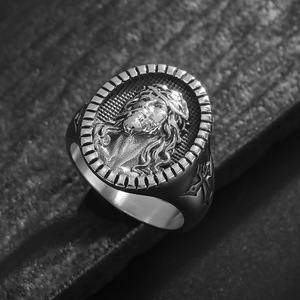 Men's <b>Cross</b> <b>Ring</b> Titanium Steel Gold Plated Geometric Design Everyday Wear Jewelry - Product Image 4
