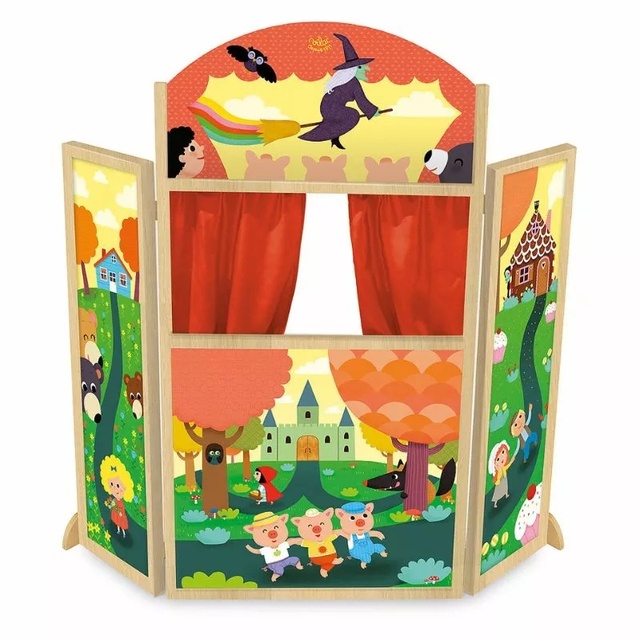 Simulation Children for Kid Best Price Play Pretend Toy Wooden Early Learning SHOW TIME Tales Theater KC3066