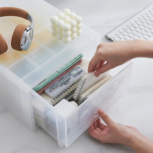 Transparent Desktop <b>Storage</b> Box With <b>Drawers</b> Large Capacity <b>Stackable</b> For Makeup And Office Organization - Product Image 2