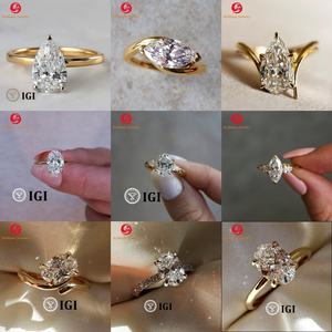 इग्जी प्रमाणित सीवीड एचबीटी लैब उगाई हुई अंडाकार हीरे 3 कैरेट 14k 18k ठोस सोने की अंगूठी महिला पुरुष के लिए हीरा - Product Image 4