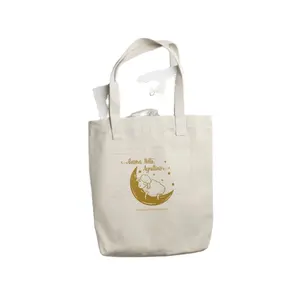 Katoenen zak biologische custom logo plastic verpakking voor snoep draagtassen eco vriendelijke lunch tote bag