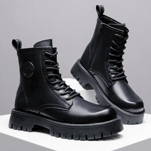 Botines Unisex de Invierno, de Cuero Genuino, Impermeables, Térmicos, con Forro de Algodón Grueso, Suela Gruesa, Cómodos, con Forro de Felpa y Goma - Product Image 6