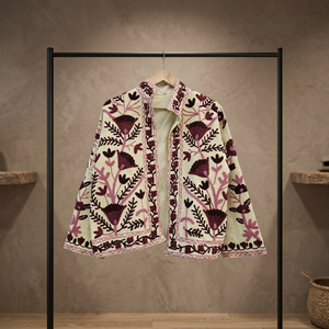 TNT Elegant Pink Regular Quilted Breathable Jacket XL Button Knitted Printed Fabric Cotton Filling Neck Winter Season - Product Image 2