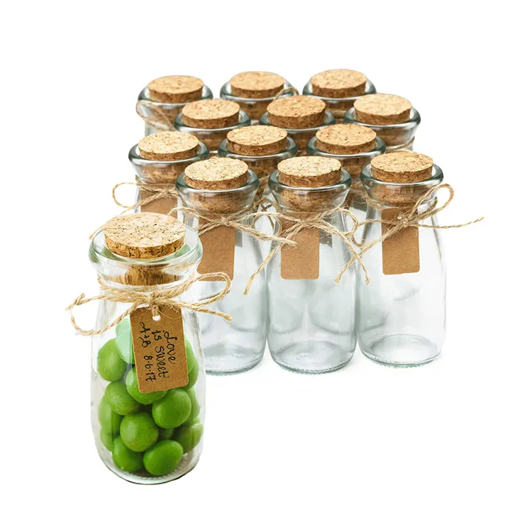 Bouteilles de souhait en verre transparent, bouchon en liège, 5ml, 6ml, 7ml, 8ml, 9ml, 10ml, avec couvercle, flacon cadeau