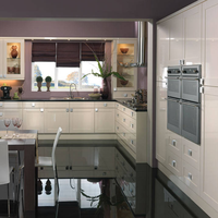 Meubles de cuisine modulaires modernes standard avec options en marbre, charnières à fermeture douce, écologiques et personnalisables