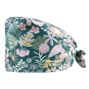 Chapeaux chirurgicaux premium à nouer avec ouverture pour queue de cheval, en coton, légers, pour bloc opératoire - Product Image 4