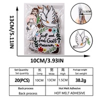 Patchs brodés en stock du fabricant, best-sellers transfrontaliers, motif croix colombe de dessin animé, phrases anglaises d'énergie positive