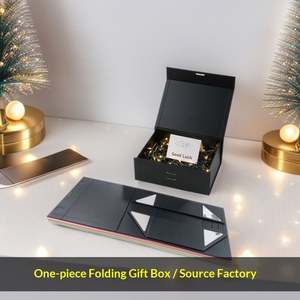 Caja de Regalo Magnética Plegable Transfronteriza de Materiales Reciclados con Papel Especial UV, Embalaje Cosmético Vacío para Crema Facial y Colorete - Product Image 2