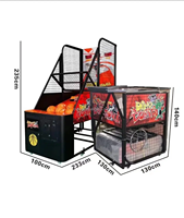 Nouvelle machine de basket-ball d'arcade commerciale pliable en métal avec support anglais, jeu électronique pour centres de divertissement