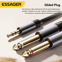 Câble audio tressé haute fidélité Essager ES-YP26 1,2 m 2 m 3 m 5 m, mâle-mâle, 3,5 mm vers double 6,5 mm, pour amplificateur de haut-parleur
