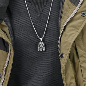 Jesus Face Pendant Necklace Gold Tone <b>Titanium</b> Steel Unisex Everyday Wear Themed Pendants - Product Image 2