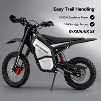 USA Stock SYKERUNS X5 Premium Trail Motorcycle Electric Dirt Bikes for Adults 3000W 48V 20Ah Lithium Battery Weekend Adventure