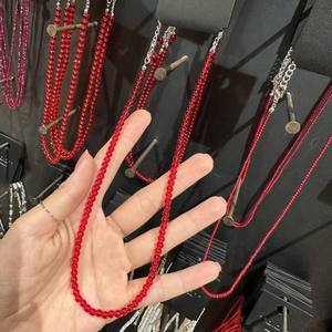 独特的红色玻璃项链，简约而独特，适合作为节日配饰，迷人的女士首饰 - Product Image 3