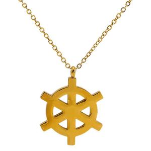 Zogxin Stainless Steel Ship Wheel Necklace 18K Gold Plated Pendant Clavicle Chain For Women Fashion Jewelry - Product Image 5