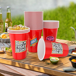 Vaso De plástico Popular para eventos, plástico reutilizable personalizado, personalizado, 300ml, vaso De plástico para estadio, Vasos De plástico Con Tapa - Product Image 1