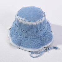Chapeau de pêcheur en jean à large bord pour l'été, la plage, le sport, le cyclisme, les voyages, unisexe, en denim délavé, 100% coton, haute qualité