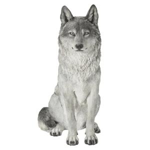 Figurine décorative de jardin en résine peinte à <span class=keywords><strong>la</strong></span> main, loup gris, artisanat artistique OEM Mornsun - Product Image 1