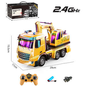 MILI estilo europeo 1:12 7-CH iluminación Control remoto recubierto con aerosol 2,4G frecuencia elevación ingeniería camión juguete - Product Image 5