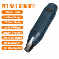Lime à ongles électrique portable et silencieuse 2-en-1 en plastique moderne pour animaux de compagnie, coupe-griffes indolore pour chiots, rechargeable, idéale pour les voyages