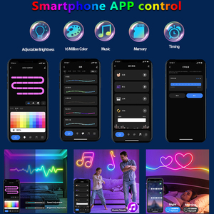 LEDEAST HX-W06 DC24V RGB 5m 10m Tuya APP Control Remoto Inteligente Control de Música Personalizado Luz de Neón LED de Silicona Flexible para Sala de Estar - Product Image 4