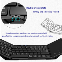 Keyboard Nirkabel Mini Portabel yang Dapat Dilipat dengan Baterai Terpasang, Lampu Latar LED, Antarmuka USB Tipe-C, Warna yang Dapat Disesuaikan untuk