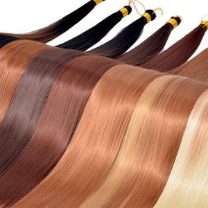 Extensions de cheveux synthétiques à haute température, lisses, pré-collées, à double trame, avec bandes adhésives, en gros - Senmu Beauty - Product Image 5