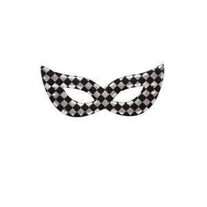 Mascherina in tessuto a quadri argento - Product Image 1