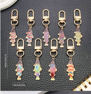 Promotion Gift Key Chains Bag <b>Charms</b> for Women Girls Set With Blue Designs Ocean Themed <b>Keyrings</b> Birthday Gifts Daily Life - Product Image 2