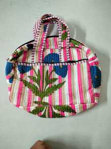 Magnifique sac de voyage de luxe fait main pour le week-end, en coton imprimé en blocs, matelassé, grande capacité, durable, pour le sport, les voyages, la salle de sport, le yoga - Product Image 6