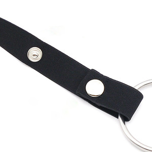 Verrou de chasteté pour homme noir avec anneau élastique anti-affaissement et bande, accessoires de sous-vêtements pour adultes, vente en gros - Product Image 4