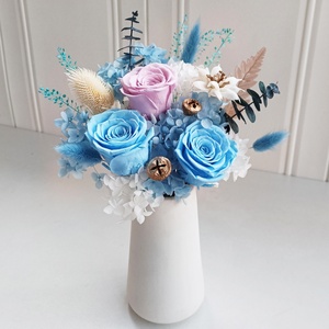 Saint <span class=keywords><strong>Valentin</strong></span> 2024, venta al por mayor, Rosa natural, flor azul, Rosa preservada, suministros de floristería, regalo de boda de lujo, Rosa preservada - Product Image 2