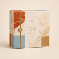 Boîte de calendrier de l'avent personnalisée 24 jours avec un design pliable multi-panneaux en papier rigide écologique et tiroirs de tailles variées