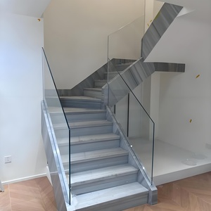 Rampe d'escalier en verre <span class=keywords><strong>sans</strong></span> cadre, design invisible, <span class=keywords><strong>sans</strong></span> <span class=keywords><strong>rail</strong></span> supérieur, pour escaliers intérieurs dans les maisons et villas en duplex - Product Image 6