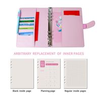 Classeur A6 personnalisé en plastique transparent avec couverture en cuir PU, 6 anneaux, étanche, pour budget et système d'enveloppes de trésorerie avec étiquettes autocollantes