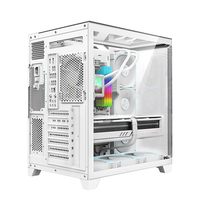 AntarcChill OEM ODM Tempered Glass ATX M-ATX ITX White Gaming Pc Case Cpu Gamer Cabinet Computer Cases Towers