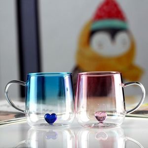 Vaso de Vidrio de Alta Gama con Diseño Moderno, Resistente al Calor, de Una Sola Capa, con Asa en Forma de Corazón, para Uso Doméstico, para Jugos y Bebidas - Product Image 1