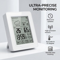 Station météo intelligente WiFi sans fil, thermomètre et hygromètre d'intérieur, prévisions météorologiques précises