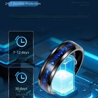 Cincin Pintar Stainless Steel dengan Pelacak Detak Jantung, Oksigen Darah, dan Tidur, serta Layar OLED, Kontrol Aplikasi, dan Inlay Cangkang Unik