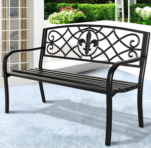 Panca <span class=keywords><strong>da</strong></span> <span class=keywords><strong>Giardino</strong></span> Lunga Nera Gotica Antifurto per Esterni con Fioriera Rialzata, Personalizzabile in <span class=keywords><strong>Dimensioni</strong></span> e Logo - Product Image 3