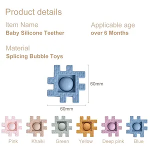 Educativo Montessori morbido 3D neonati bambino afferrare sensoriale agitarsi giocattoli per bambini Silicone antistress Push Bubble Jumbo Pop Toy