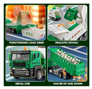 <span class=keywords><strong>Giocattolo</strong></span> per <span class=keywords><strong>camion</strong></span> della <span class=keywords><strong>spazzatura</strong></span> in lega pressofusa, Set di veicoli per <span class=keywords><strong>camion</strong></span> della <span class=keywords><strong>spazzatura</strong></span> in metallo per bambini, modellini in lega ad attrito per bambini - Product Image 5