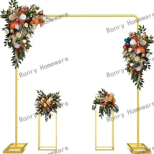 Quadro metálico piscina lado arco quadro casamento balão arco quadro pano fundo clássico ao ar livre metal jardim arco