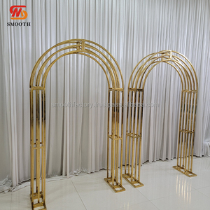 LEDA Wedding Events Decor Factory Price Gold Stainless Steel Mirror Wedding Arch <b>Backdrop</b> <b>Stand</b> - Product Image 2