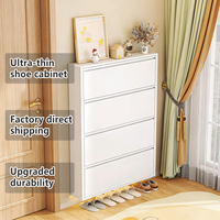 Armoire à chaussures murale ultra-fine en acier blanc, design moderne et durable, idéale pour la maison, l'hôtel, la salle de sport