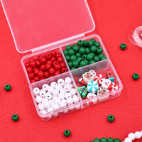Kit de fabrication de bracelets DIY de Noël en stock, perles en résine plastique, breloques en argile polymère, coffret pour bijoux faits main
