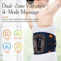 TOHACHI W341 Rückenmassagegerät mit Wärme und Vibration, USB-Lithium-Akku, Rückenstütze, Lendenwirbel-Massagegürtel