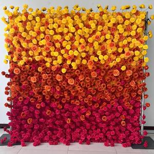 Panel <span class=keywords><strong>de</strong></span> Pared <span class=keywords><strong>de</strong></span> Plantas Artificiales 3D H48, Fondo <span class=keywords><strong>de</strong></span> Pared Rojo, Amarillo y Negro, Panel <span class=keywords><strong>de</strong></span> Flores para Decoración <span class=keywords><strong>de</strong></span> Bodas, Jardín Exterior - Product Image 5