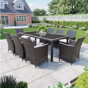 Meilleur prix pour des meubles de jardin imperméables, table de salle à manger en rotin, en métal, en <span class=keywords><strong>bois</strong></span>, pour l'extérieur, pour le jardin - Product Image 2
